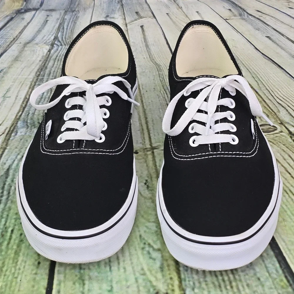 Vans Off the Wall Sneakers Mens 11.5 Black Canvas Low Top Skate Shoes 500714